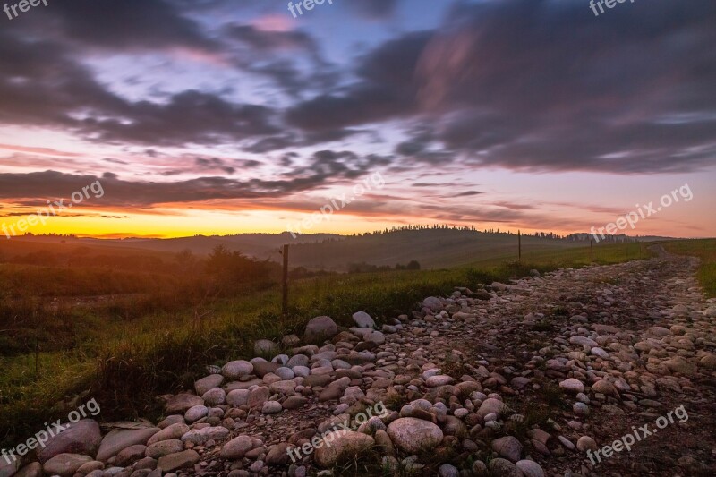 Sunset Way Kacwin Landscape Twilight