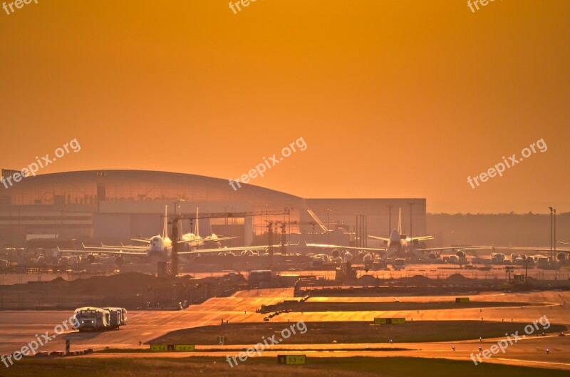 Airport Frankfurt Fraport Aircraft Afterglow