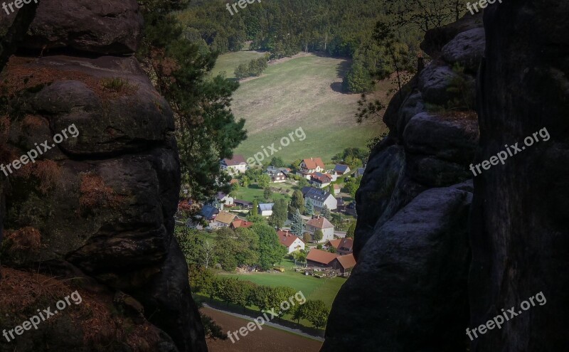 Bastei Village Saxony Germany Landscape