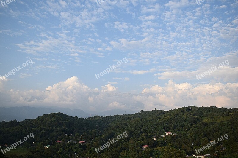 Landscape Hill Clouds Nature Mountains