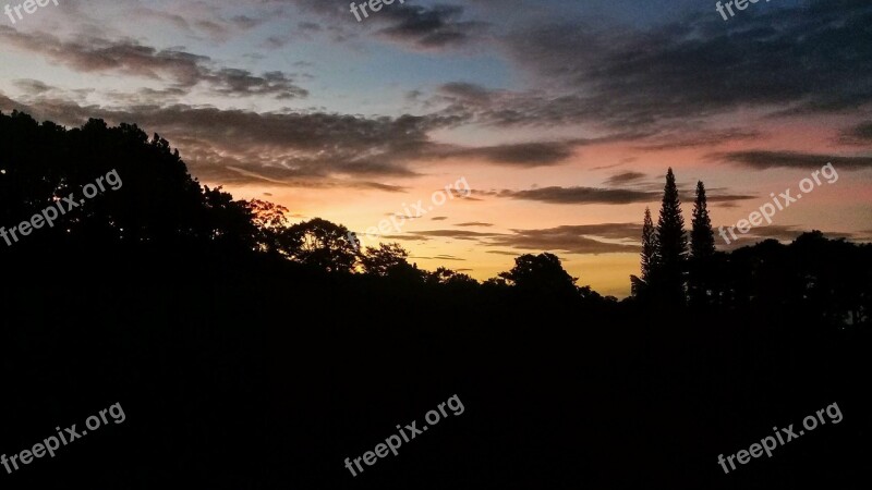 Morning Awakening Clouds Landscape Sunrise