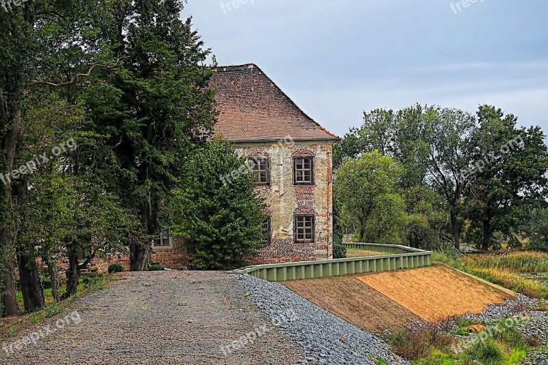 Landscape Dike House Flood Protection Trees