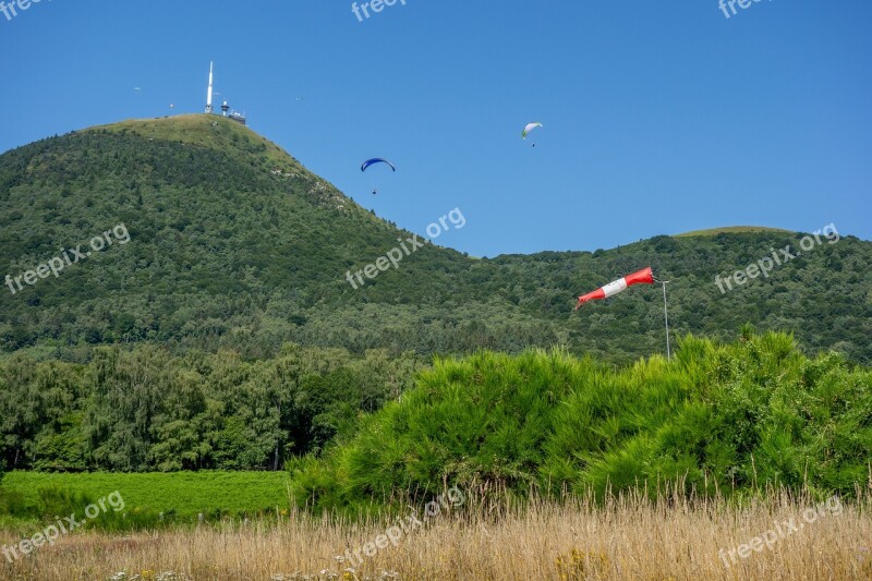 Paragliding Puy-de-dome Hill Nature De-dôme