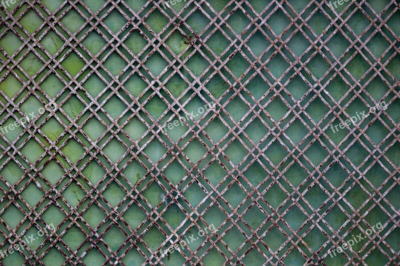 Fence Fence Grid Grid Green Texture Green Background