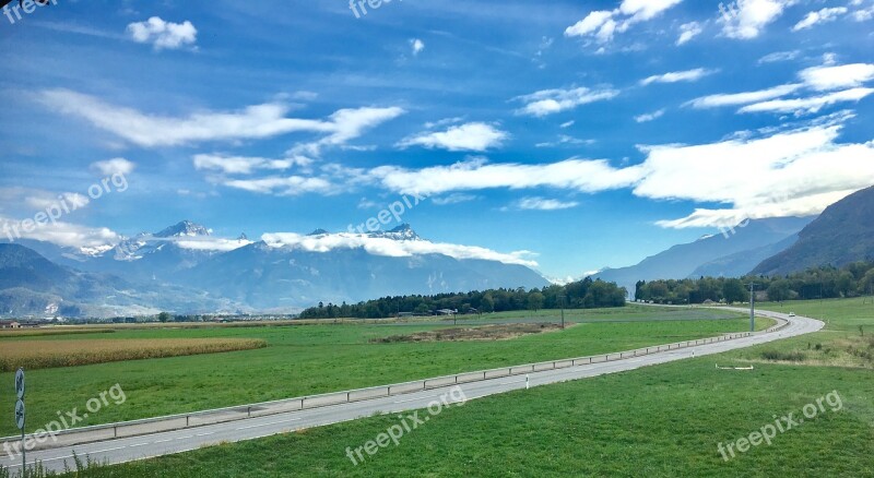 Vouvry Switzerland Mountain Swiss Alpine