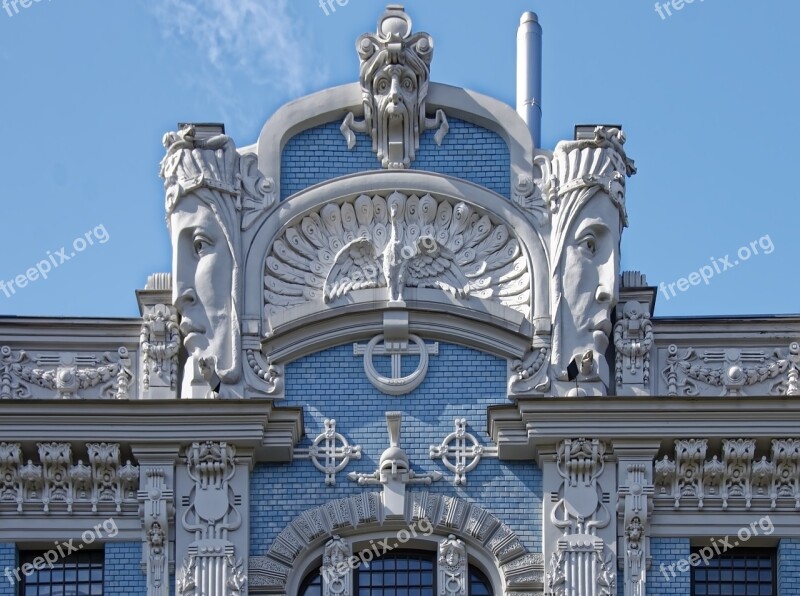 Latvia Riga Neustadt Art Nouveau Architecture