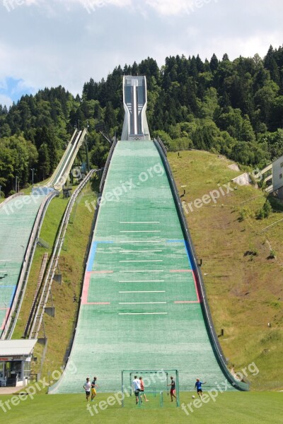 Ski Jump Football Player Play Soccer Free Photos