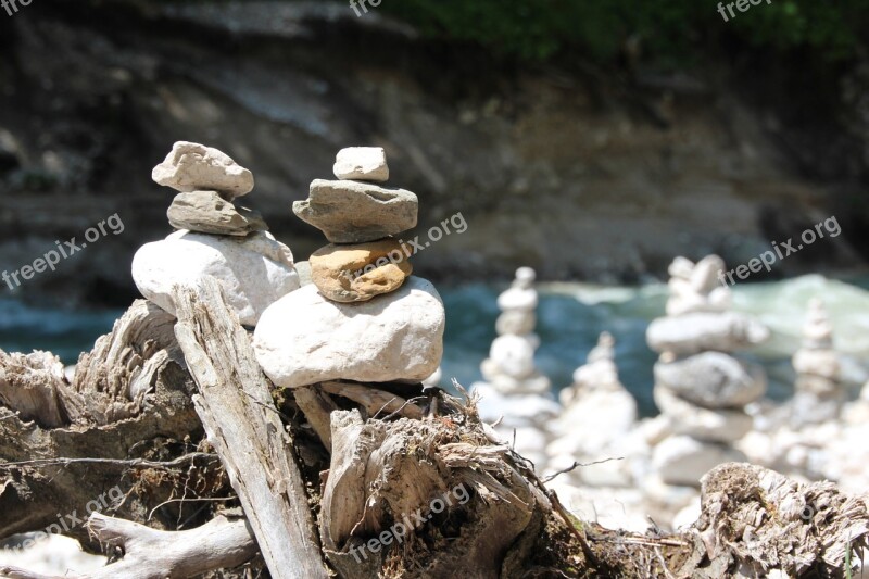 Stones Stacked Balance Tower Stone Tower