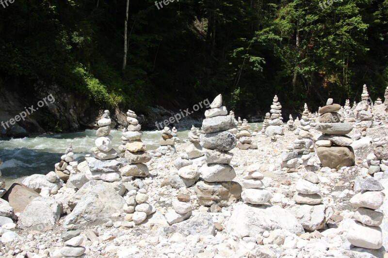 Stone Forest Cairn Stacked Stones Tower