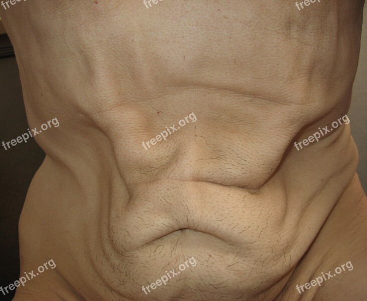 Human Mager Stomach Skin Body