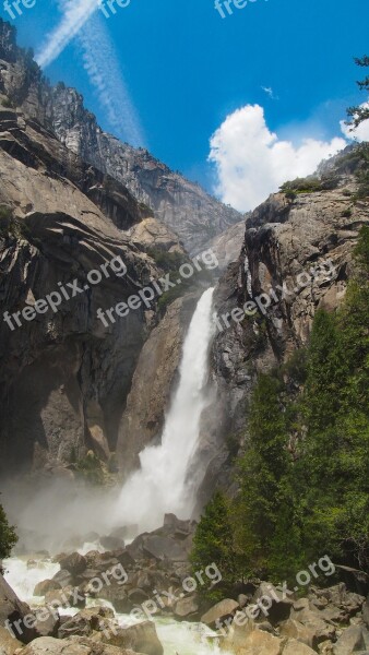 Waterfall Yosemite Nature Falls Water