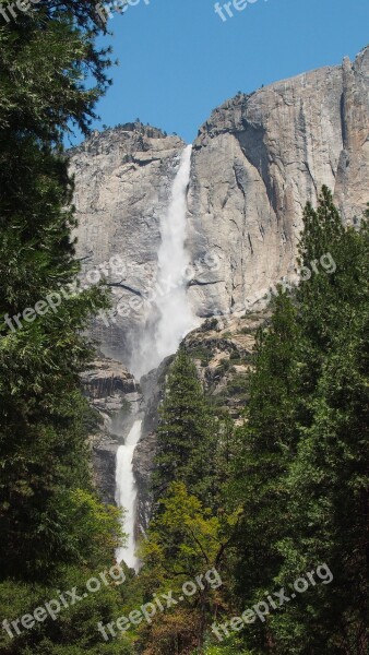 Waterfall Yosemite Falls Water Nature