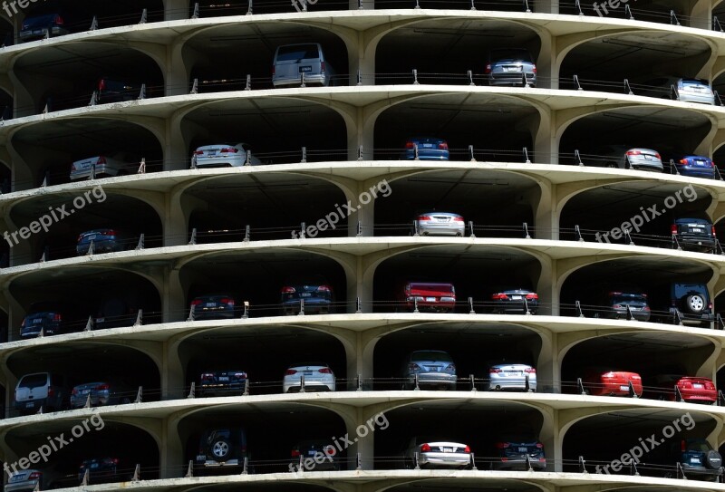 Marina City Parking Garage Cars