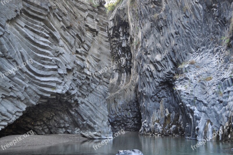 Alcantara Sicily Messina Cave Cliff