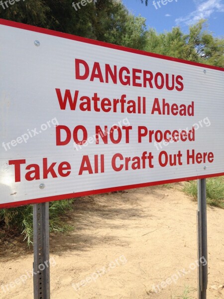 Sign Water Danger Rafting Warning