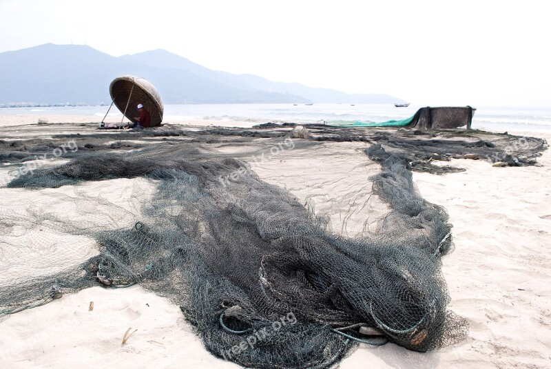 Mending Their Nets The Fishermen Fishery Rope Subsistence