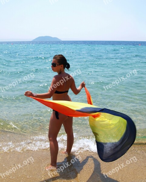 Girl Sea Summer Vacation Beach