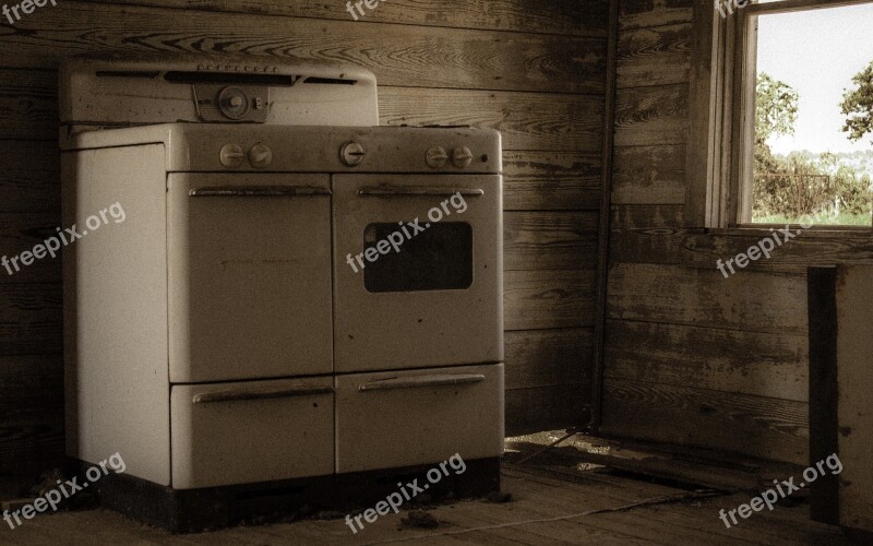 Stove Abandoned House Rural Kitchen