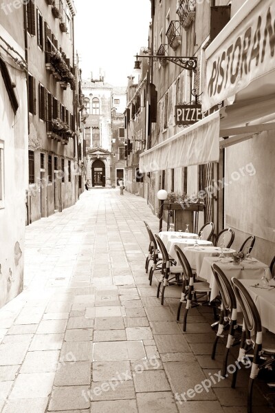 Venice Alley Building Houses Italy