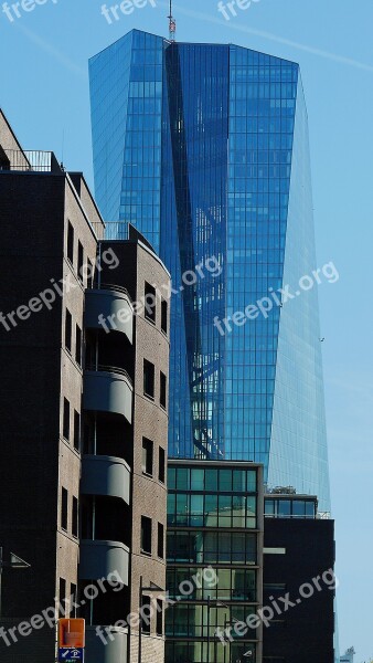 Ecb Bank Euro Skyscrapers Frankfurt