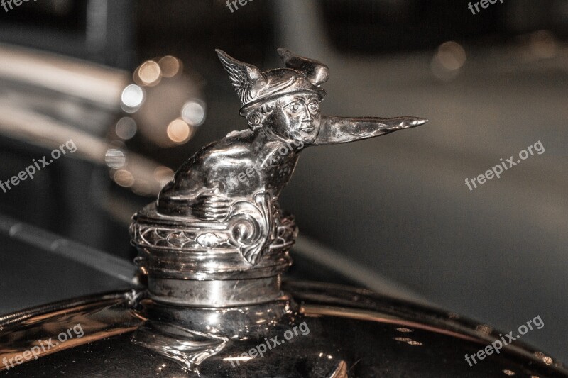 Vintage Hood Ornament Silver Chrome Collector