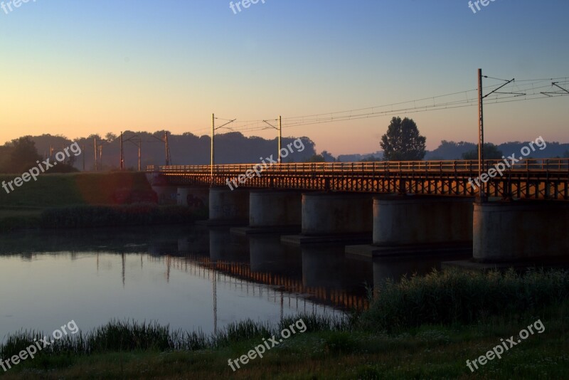 The Viaduct Bridge Railway Morning Opole