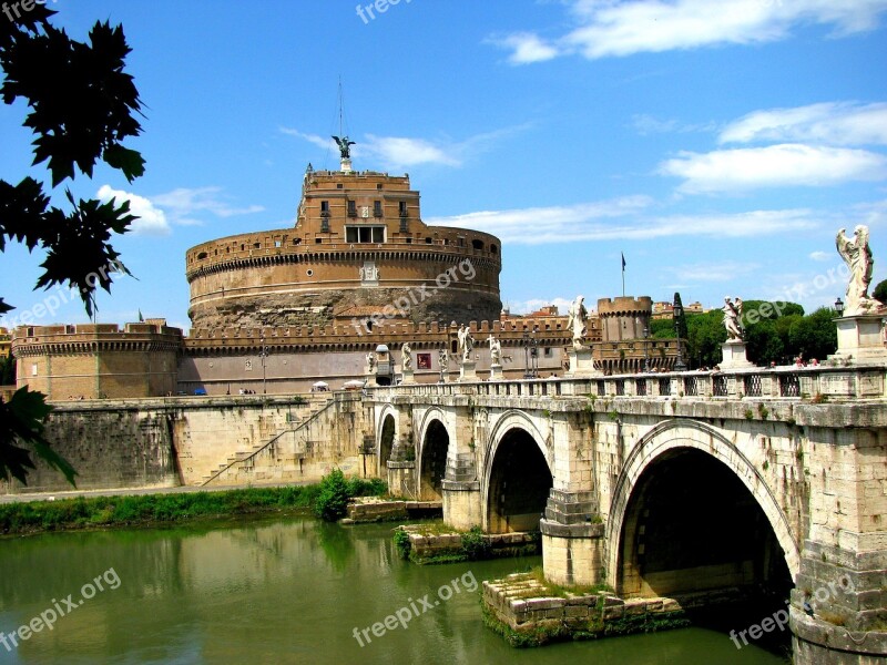 Rome Castle Italy Architecture Bridge