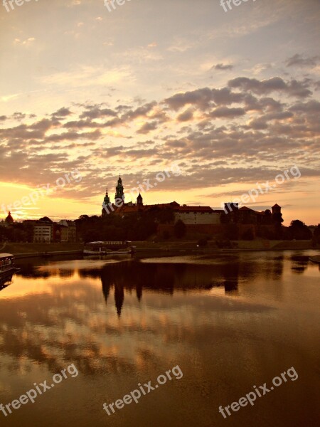 Wawel Kraków Sunrise Poland Sky