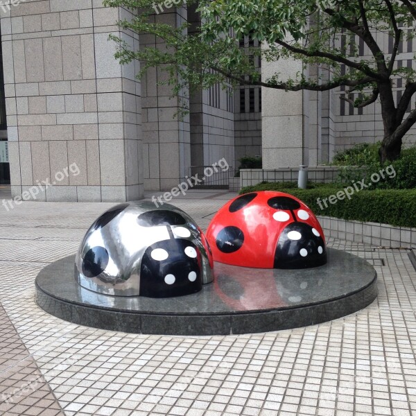 Shinjuku Nobuo Miyamoto Ladybug Statue Tokyo