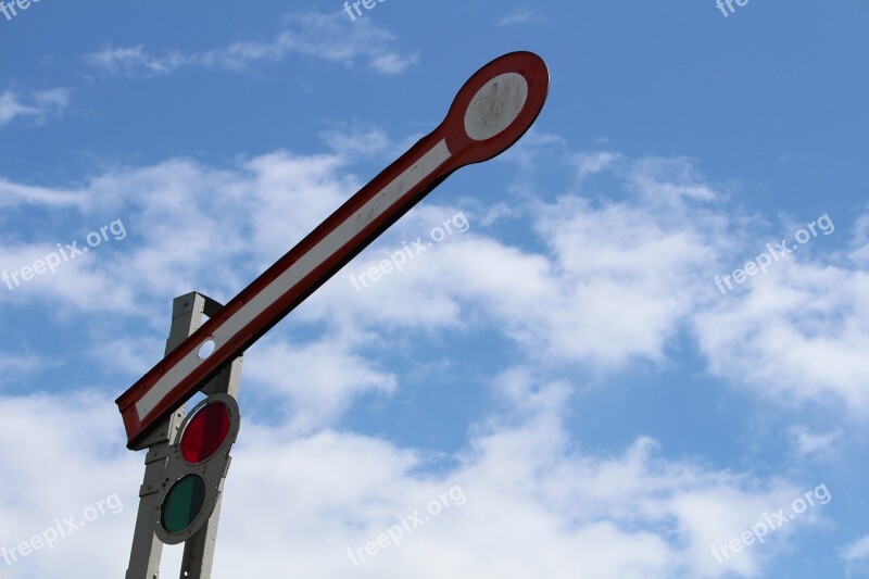 Railway Signal Signal Sky Clouds Free Photos