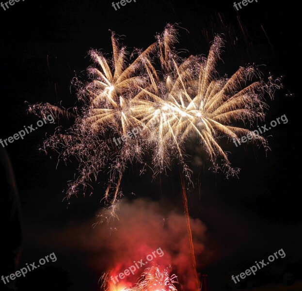 Fireworks High City Bavaria Schützengautag Free Photos