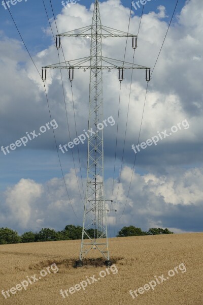 Nature Vision Power Lines Energy Clouds