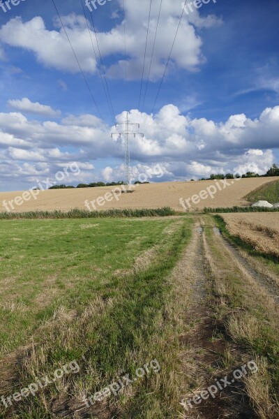 Nature Vision Power Lines Energy Clouds