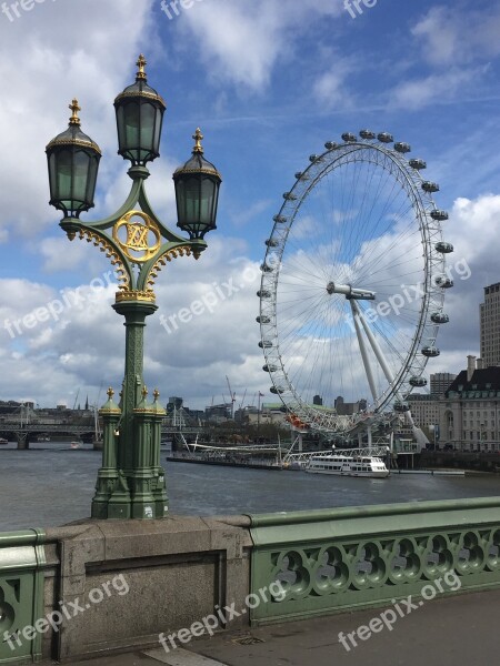 London Ferris Wheel Streetlight Bro London Eye