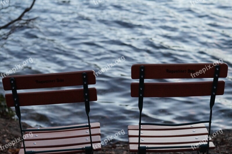 Lake Chairs Water Berlin Loneliness