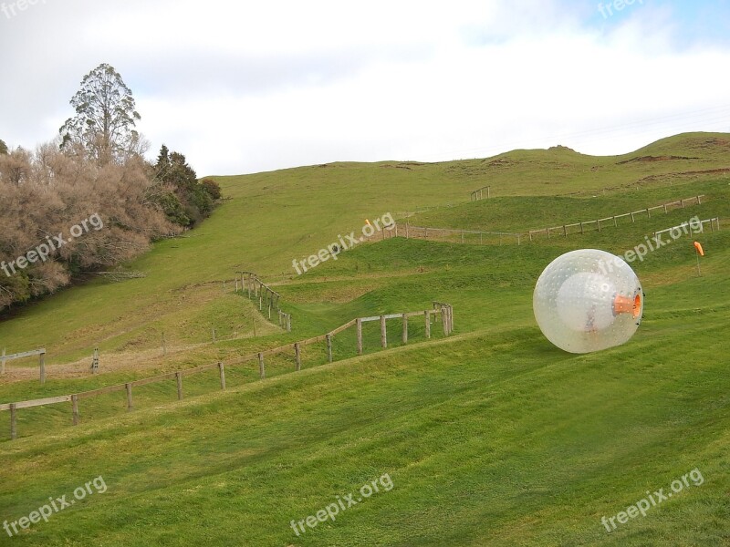 Zorb Zorbing Rolling Downhill Sphere Plastic