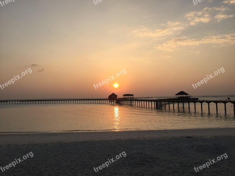 Sun Maldives Holiday Sunset Pier