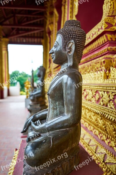 Temple Monk Statue Buddhist Buddhism