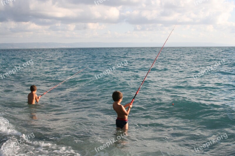 Calabria Sea Fishing Palms Free Photos