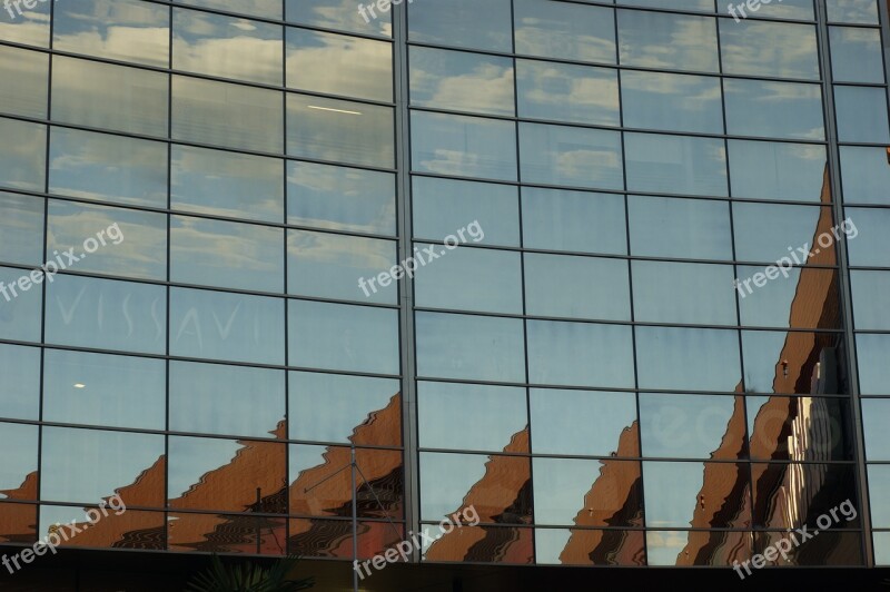 Glass Wall Glass Reflection Mirror Building