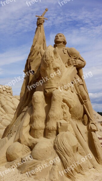 Sandcastle Sand Sculpture Knight Finnish Lappeenranta