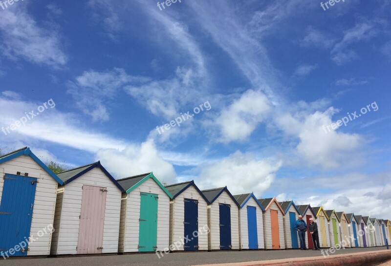 Beach Huts Huts Sea Beach Summer