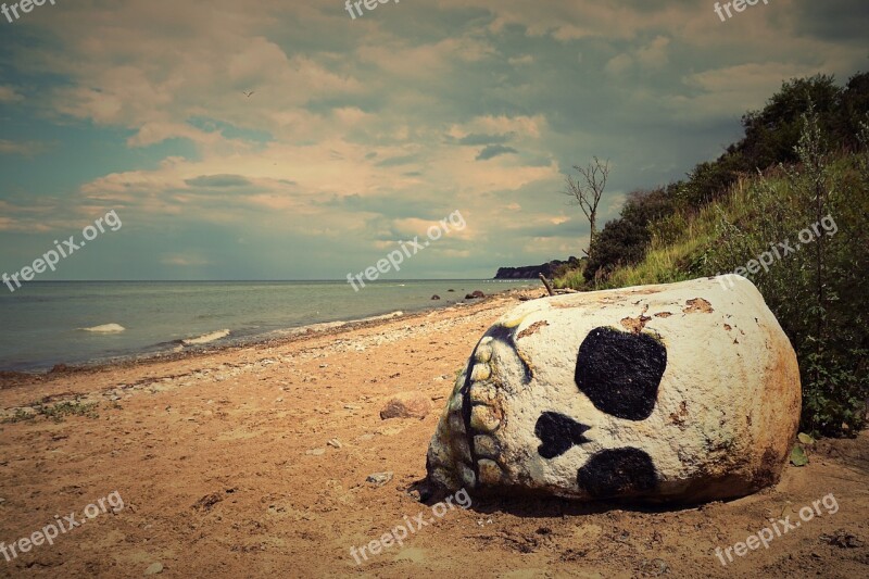 Skull And Crossbones Beach Baltic Sea Summer Death