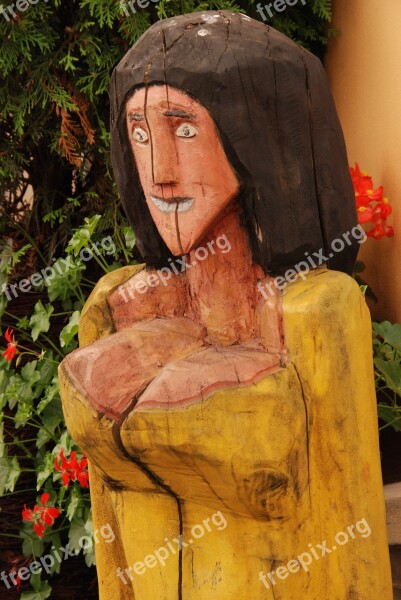 Image Wood Woodcarving Woman Bosom