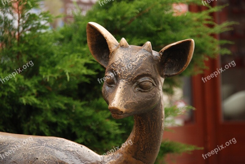 Deer Image Statue Brass Art