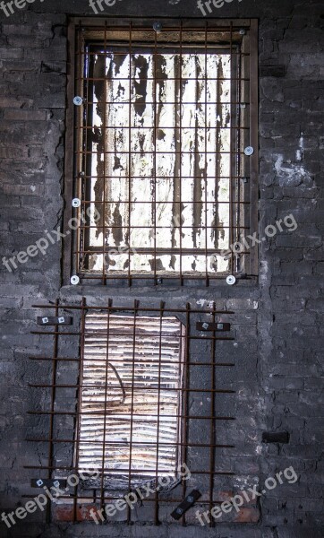 Old Windows Sealed Machinery Destruction Abandoned Factory