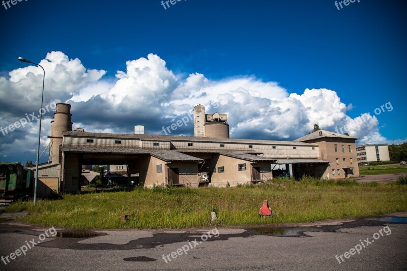 Empty Factory Outdoors Industry Empty Abandoned