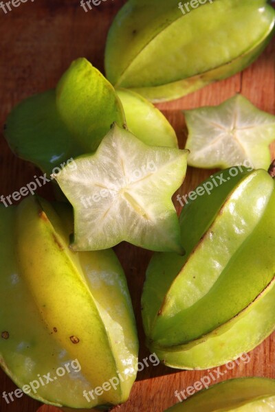 Starfruit Green Fruit Ripe Fresh