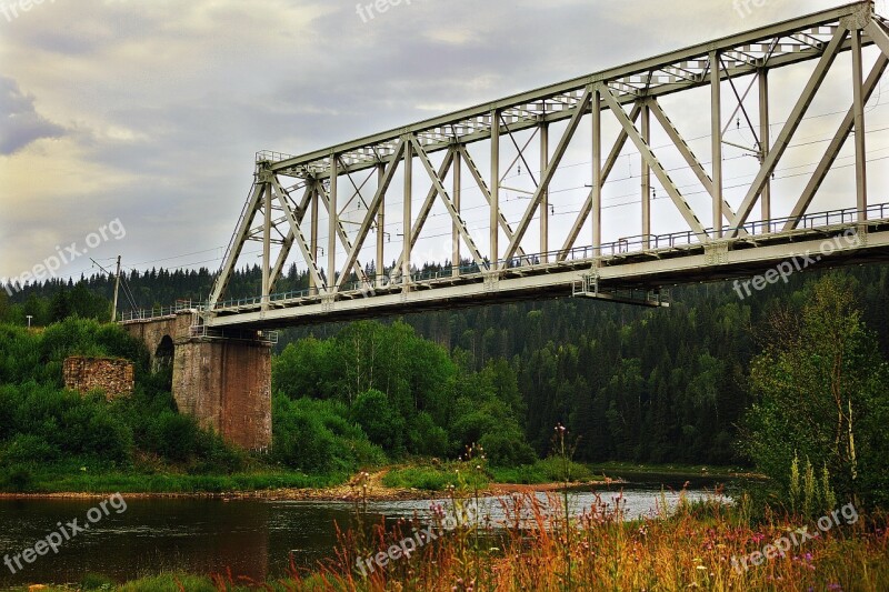 Bridge River Usva Ural Sky