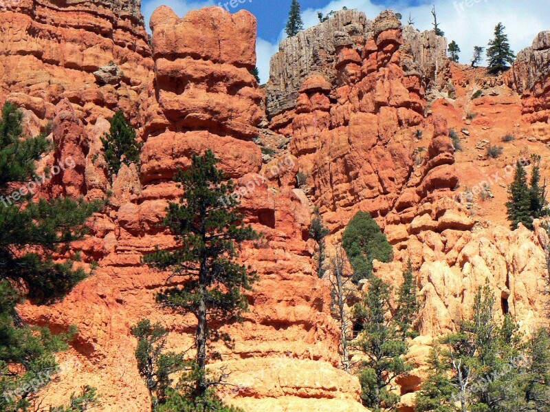 Usa Cliff Bryce Canyon National Park Panorama